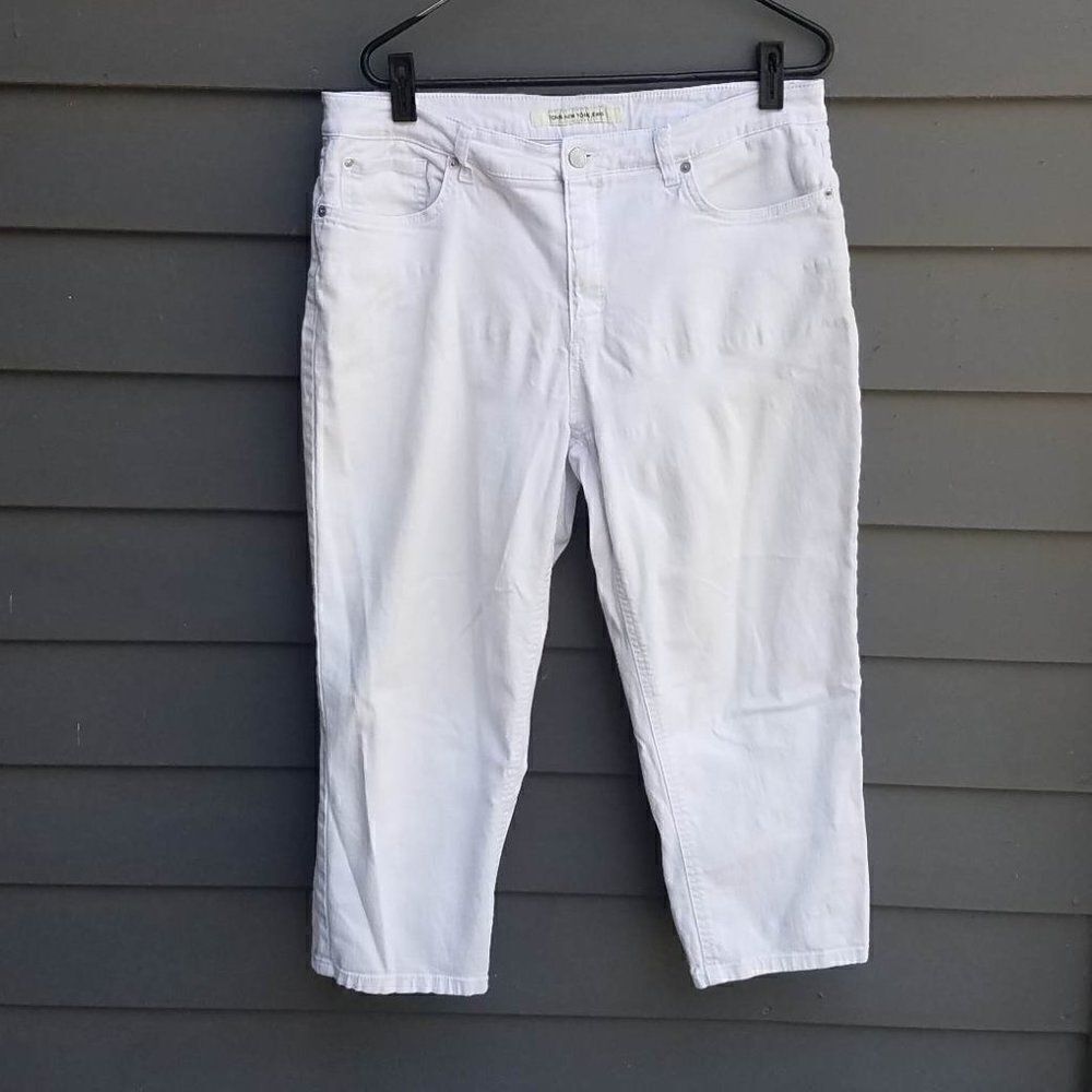 Jones of New York White Cropped Jeans Size 14 - Picture 9 of 9